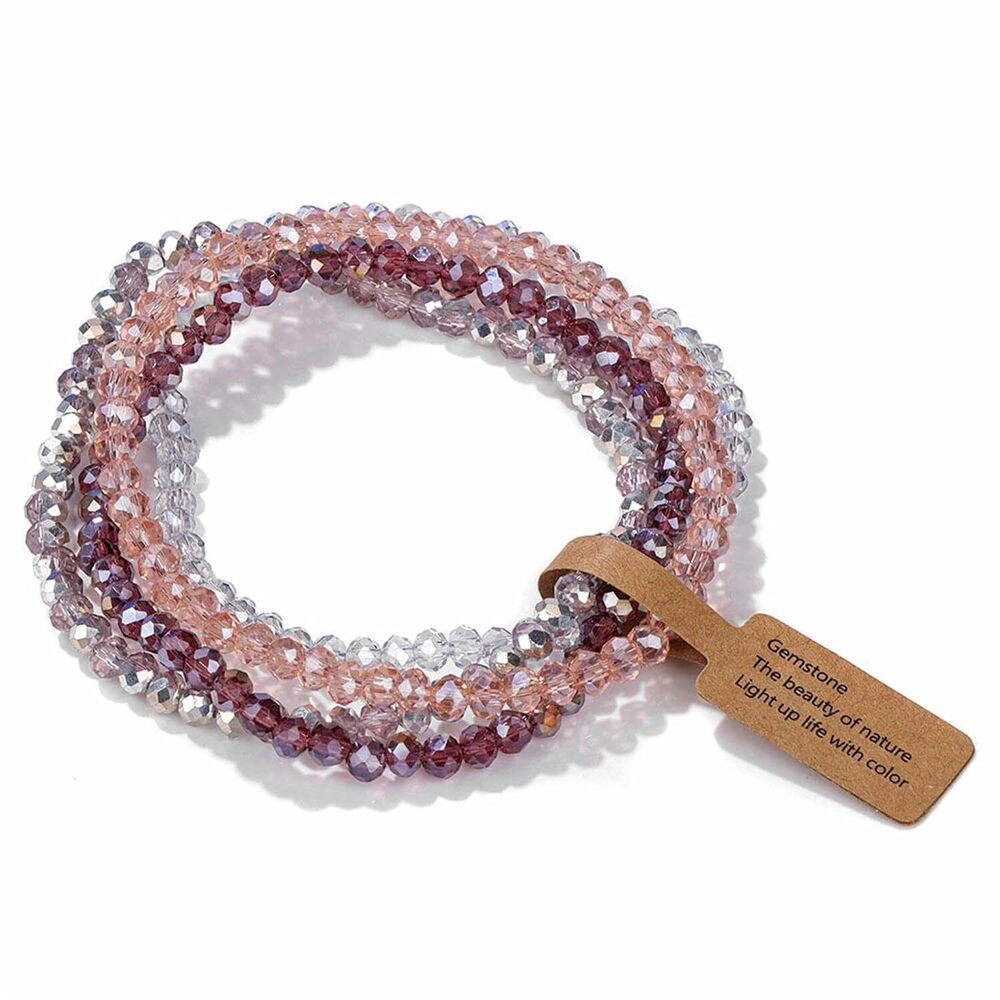 4 Pcs Colorful Boho Layered Crystal Beaded Friendship Stackable